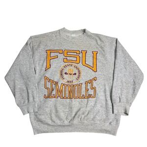 Vintage 80s Artex FSU Florida State University Sweatshirt Grey Size XL Crewneck